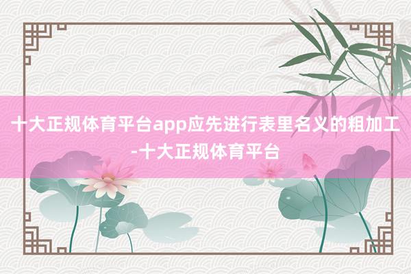 十大正规体育平台app应先进行表里名义的粗加工-十大正规体育平台