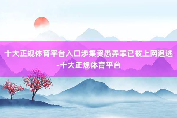 十大正规体育平台入口涉集资愚弄罪已被上网追逃-十大正规体育平台