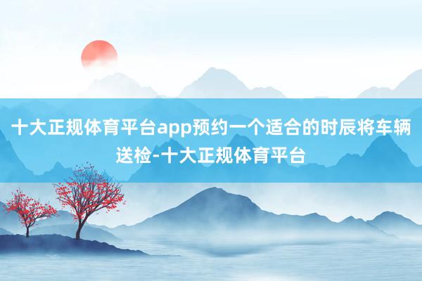 十大正规体育平台app预约一个适合的时辰将车辆送检-十大正规体育平台