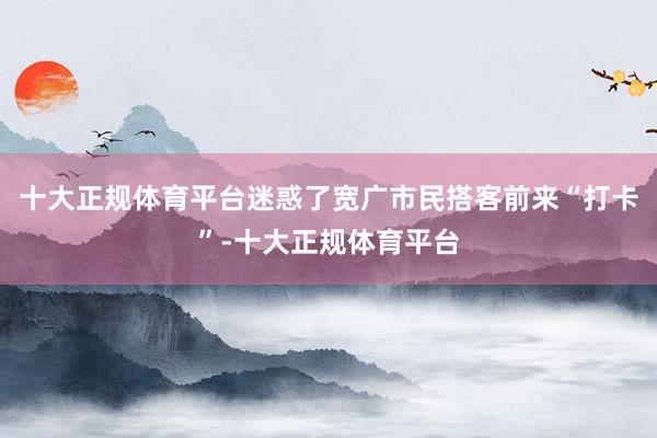 十大正规体育平台迷惑了宽广市民搭客前来“打卡”-十大正规体育平台