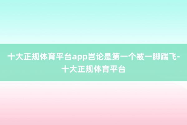 十大正规体育平台app岂论是第一个被一脚踹飞-十大正规体育平台