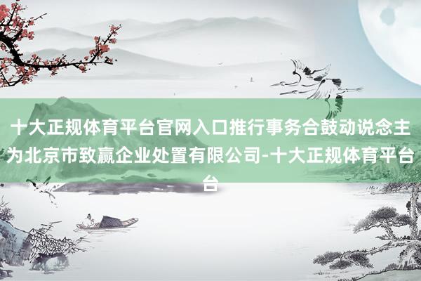 十大正规体育平台官网入口推行事务合鼓动说念主为北京市致赢企业处置有限公司-十大正规体育平台