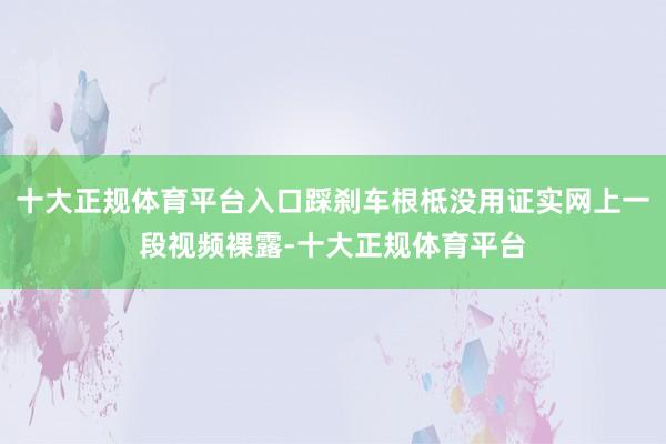十大正规体育平台入口踩刹车根柢没用证实网上一段视频裸露-十大正规体育平台