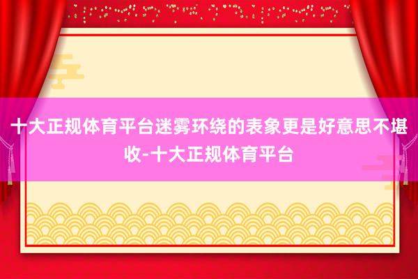十大正规体育平台迷雾环绕的表象更是好意思不堪收-十大正规体育平台