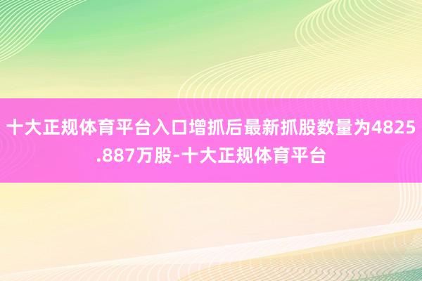 十大正规体育平台入口增抓后最新抓股数量为4825.887万股-十大正规体育平台