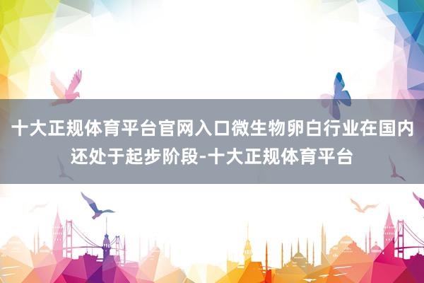 十大正规体育平台官网入口微生物卵白行业在国内还处于起步阶段-