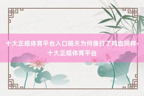 十大正规体育平台入口隔天为何像打了鸡血同样-十大正规体育平台