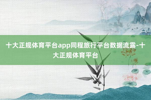 十大正规体育平台app同程旅行平台数据流露-十大正规体育平台