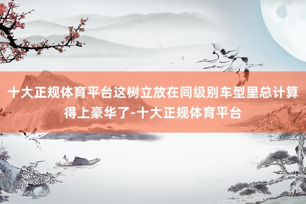 十大正规体育平台这树立放在同级别车型里总计算得上豪华了-十大