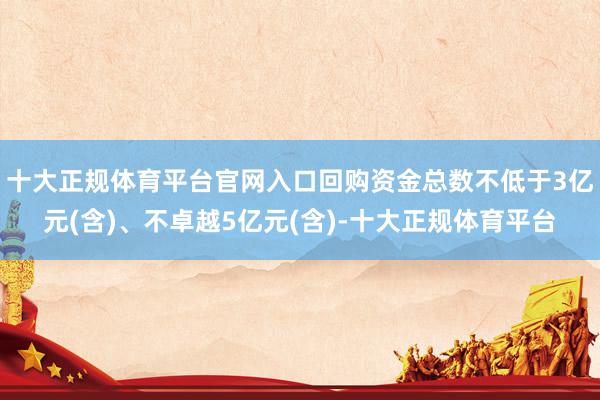 十大正规体育平台官网入口回购资金总数不低于3亿元(含)、不卓越5亿元(含)-十大正规体育平台