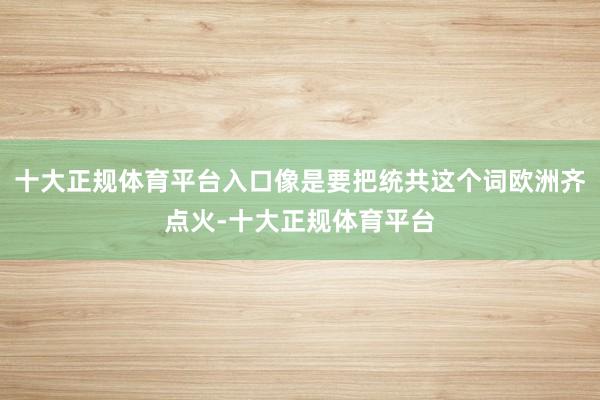 十大正规体育平台入口像是要把统共这个词欧洲齐点火-十大正规体育平台
