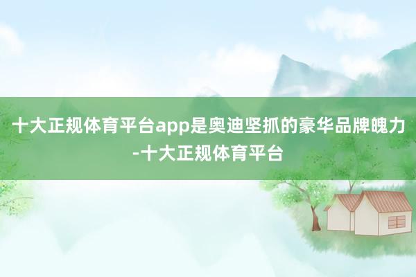 十大正规体育平台app是奥迪坚抓的豪华品牌魄力-十大正规体育平台