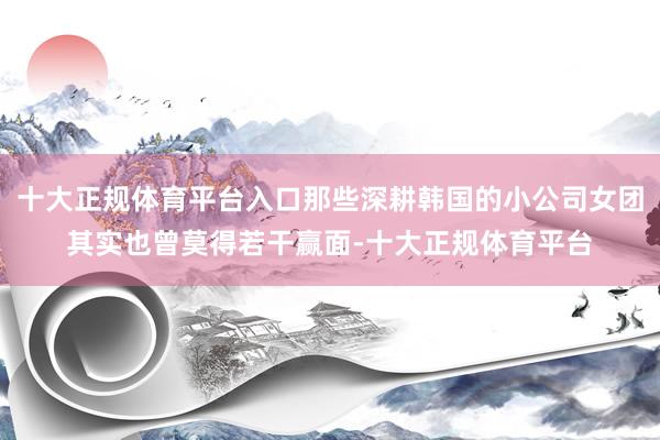 十大正规体育平台入口那些深耕韩国的小公司女团其实也曾莫得若干赢面-十大正规体育平台