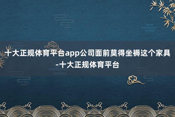 十大正规体育平台app公司面前莫得坐褥这个家具-十大正规体育平台