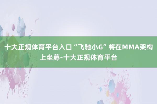 十大正规体育平台入口“飞驰小G”将在MMA架构上坐蓐-十大正规体育平台