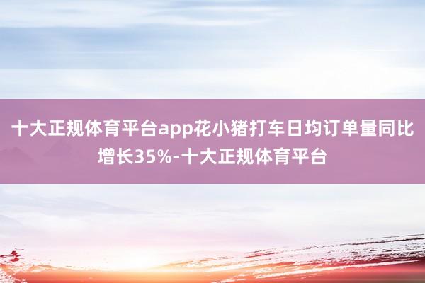 十大正规体育平台app花小猪打车日均订单量同比增长35%-十大正规体育平台