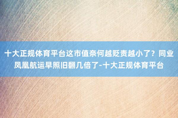 十大正规体育平台这市值奈何越贬责越小了？同业凤凰航运早照旧翻几倍了-十大正规体育平台