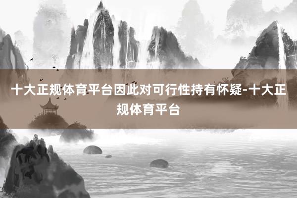 十大正规体育平台因此对可行性持有怀疑-十大正规体育平台