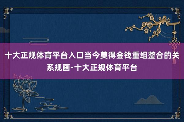 十大正规体育平台入口当今莫得金钱重组整合的关系规画-十大正规体育平台