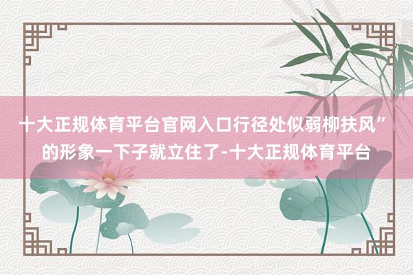 十大正规体育平台官网入口行径处似弱柳扶风” 的形象一下子就立住了-十大正规体育平台