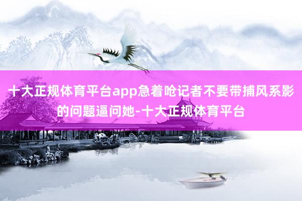 十大正规体育平台app急着呛记者不要带捕风系影的问题逼问她-十大正规体育平台