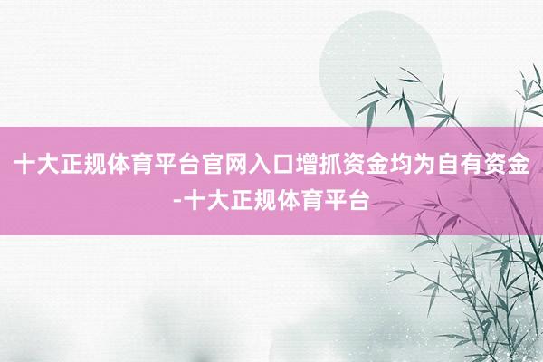 十大正规体育平台官网入口增抓资金均为自有资金-十大正规体育平台
