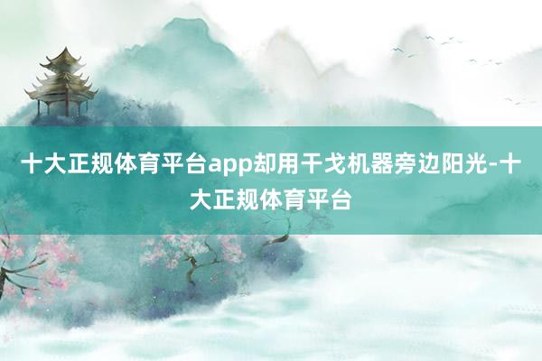 十大正规体育平台app却用干戈机器旁边阳光-十大正规体育平台