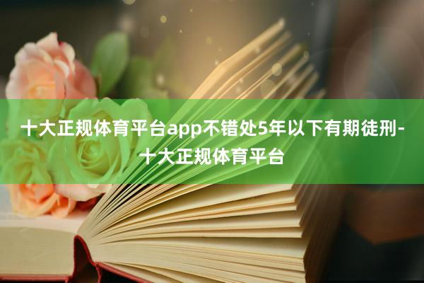十大正规体育平台app不错处5年以下有期徒刑-十大正规体育平台