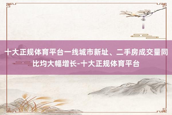 十大正规体育平台一线城市新址、二手房成交量同比均大幅增长-十大正规体育平台