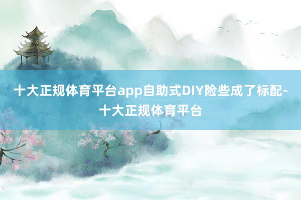 十大正规体育平台app自助式DIY险些成了标配-十大正规体育平台