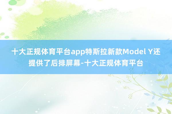 十大正规体育平台app特斯拉新款Model Y还提供了后排屏幕-十大正规体育平台