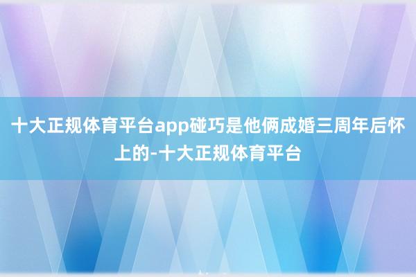 十大正规体育平台app碰巧是他俩成婚三周年后怀上的-十大正规体育平台