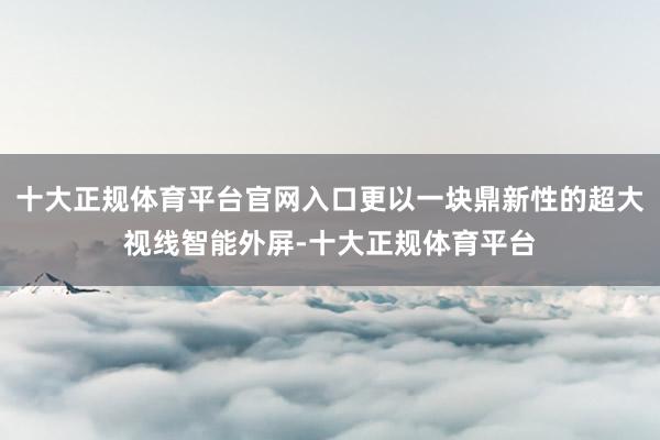 十大正规体育平台官网入口更以一块鼎新性的超大视线智能外屏-十大正规体育平台