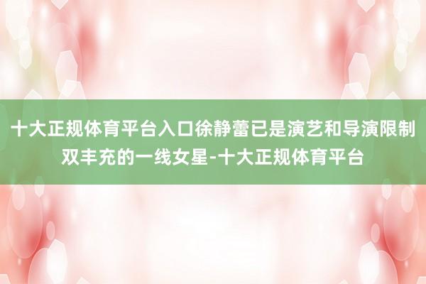 十大正规体育平台入口徐静蕾已是演艺和导演限制双丰充的一线女星-十大正规体育平台