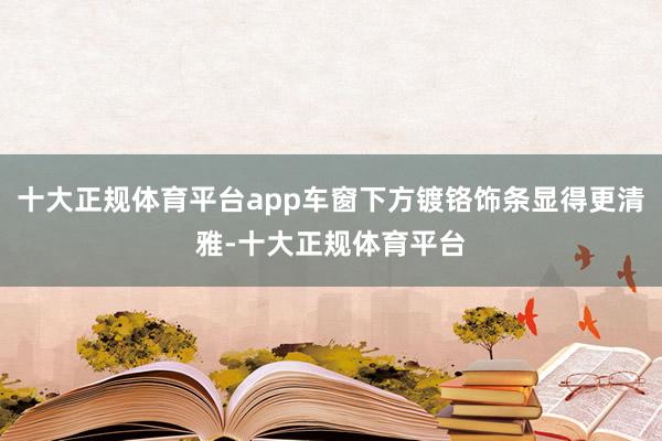 十大正规体育平台app车窗下方镀铬饰条显得更清雅-十大正规体育平台
