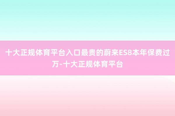 十大正规体育平台入口最贵的蔚来ES8本年保费过万-十大正规体育平台