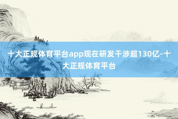 十大正规体育平台app现在研发干涉超130亿-十大正规体育平台