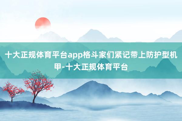 十大正规体育平台app格斗家们紧记带上防护型机甲-十大正规体育平台