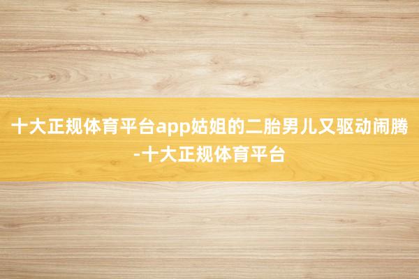 十大正规体育平台app姑姐的二胎男儿又驱动闹腾-十大正规体育平台