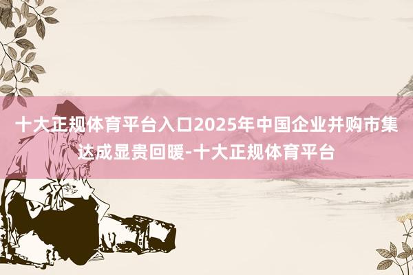 十大正规体育平台入口2025年中国企业并购市集达成显贵回暖-十大正规体育平台