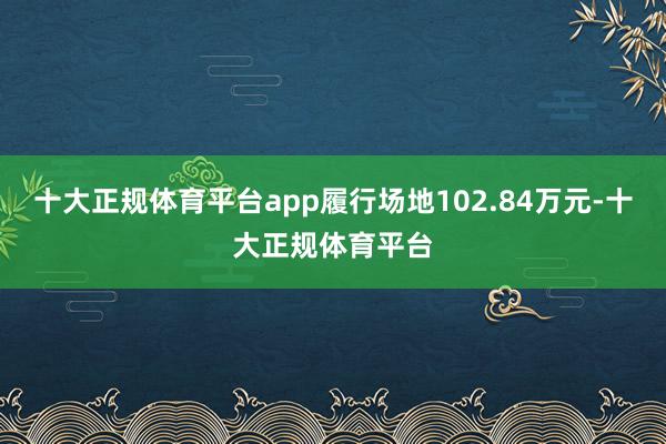 十大正规体育平台app履行场地102.84万元-十大正规体育平台