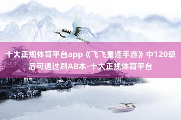 十大正规体育平台app《飞飞重逢手游》中120级后可通过刷AB本-十大正规体育平台