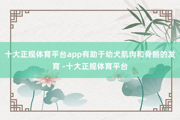 十大正规体育平台app有助于幼犬肌肉和骨骼的发育 -十大正规体育平台