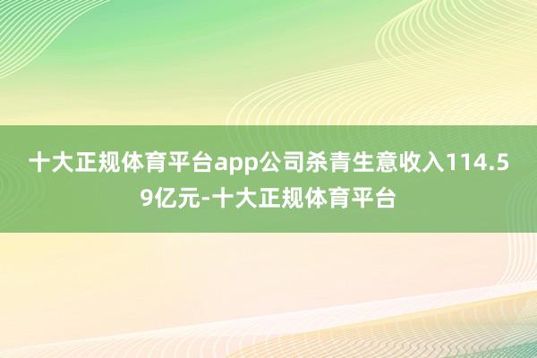 十大正规体育平台app公司杀青生意收入114.59亿元-十大正规体育平台
