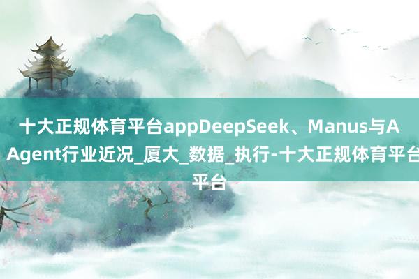 十大正规体育平台appDeepSeek、Manus与AI Agent行业近况_厦大_数据_执行-十大正规体育平台