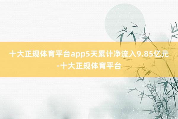 十大正规体育平台app5天累计净流入9.85亿元-十大正规体育平台