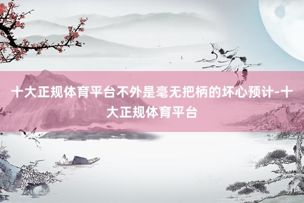 十大正规体育平台不外是毫无把柄的坏心预计-十大正规体育平台