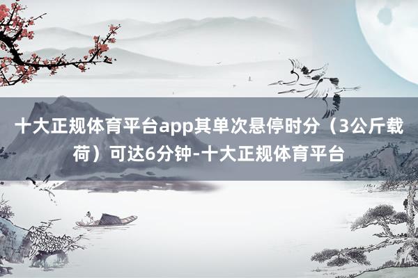 十大正规体育平台app其单次悬停时分（3公斤载荷）可达6分钟-十大正规体育平台