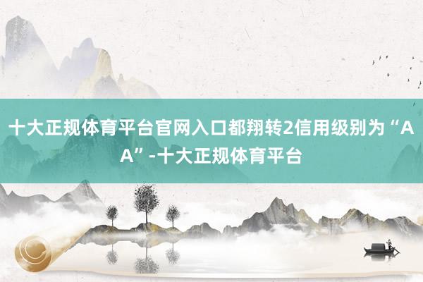 十大正规体育平台官网入口都翔转2信用级别为“AA”-十大正规体育平台