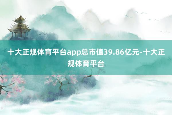 十大正规体育平台app总市值39.86亿元-十大正规体育平台